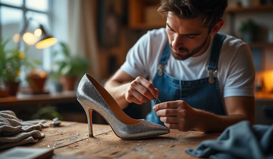 découvrez comment réparer facilement une chaussure abîmée en ajoutant des paillettes pour un résultat à la fois créatif et élégant. suivez nos conseils étape par étape !