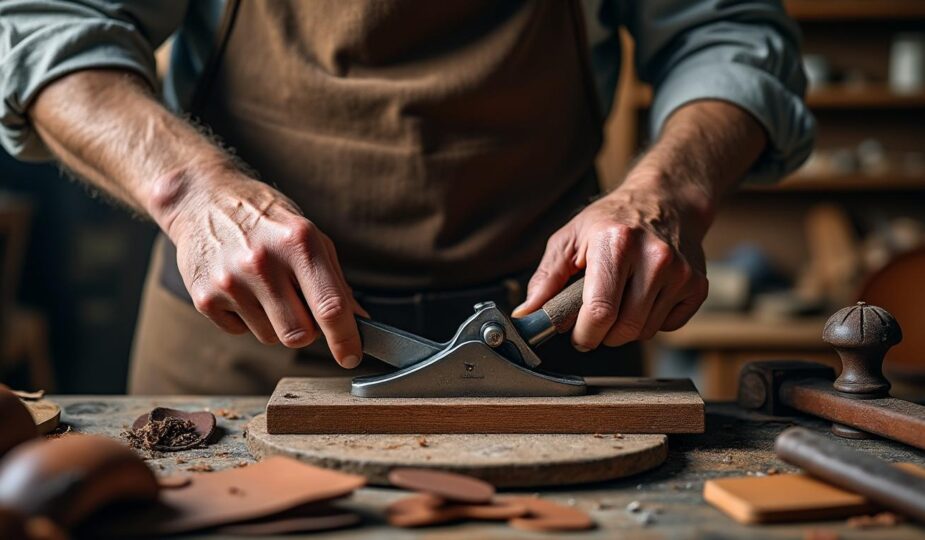 découvrez l'importance souvent ignorée du tranchet dans l'atelier du cordonnier, un outil essentiel pour la fabrication et la réparation des chaussures.