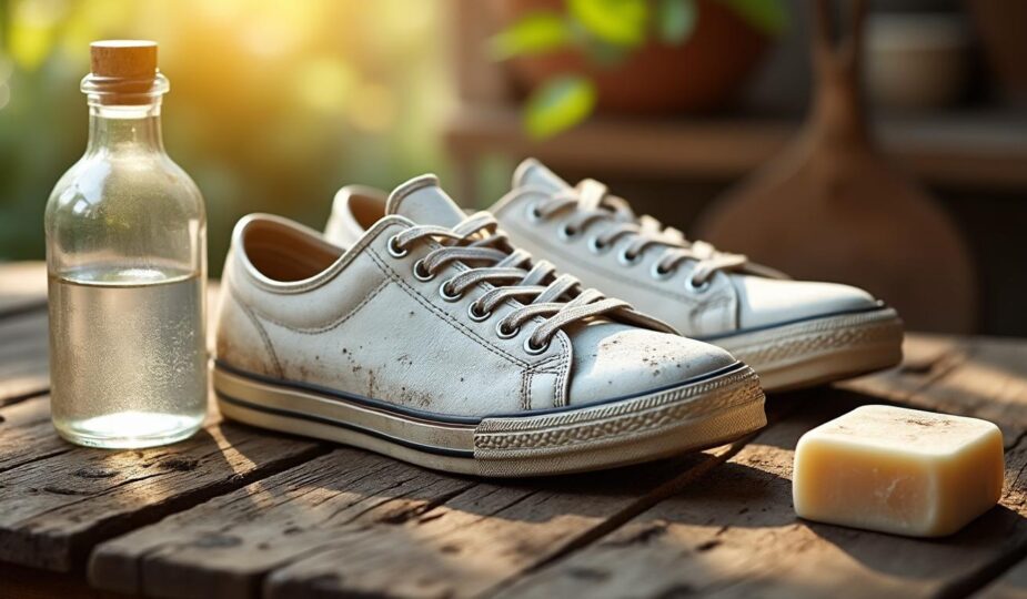 découvrez les meilleures méthodes pour nettoyer efficacement vos chaussures blanches avec du vinaigre ou du savon de marseille, et retrouvez leur éclat d'origine facilement.