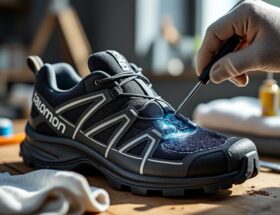 service professionnel de réparation pour vos baskets salomon déchirées au talon. redonnez-leur confort et durabilité rapidement.