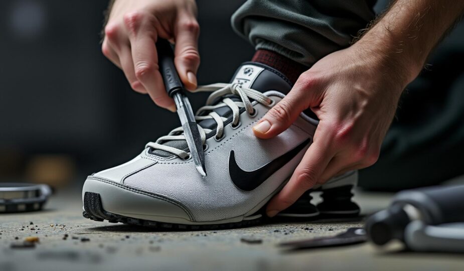 service professionnel de réparation pour semelles nike shox abîmées, redonnez confort et performance à vos chaussures favorisées.
