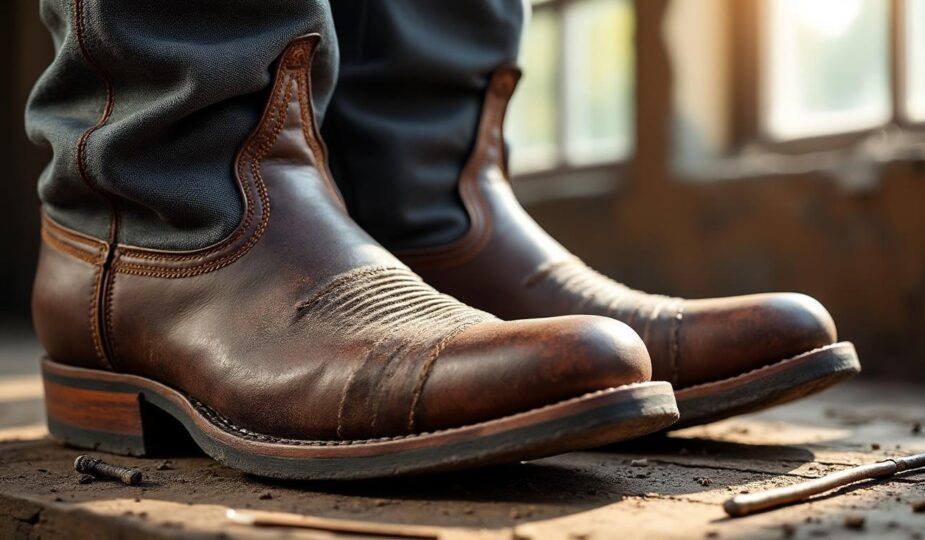 apprenez à réparer facilement une paire de bottes western sancho abîmées grâce à nos conseils pratiques et techniques pour leur redonner tout leur éclat et prolonger leur durée de vie.
