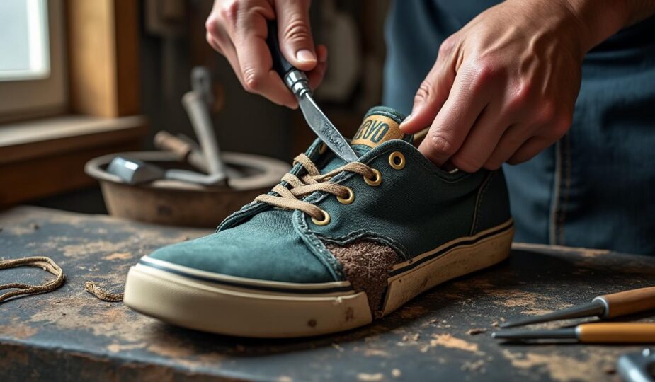 découvrez comment réparer facilement une semelle déchirée de skate shoe fallen pour prolonger la durée de vie de vos chaussures de skate.