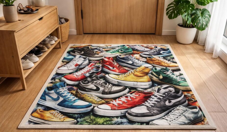 découvrez le tapis sneakers addict, l'accessoire déco tendance qui apporte style et originalité à votre entrée. parfait pour les amateurs de sneakers et de design unique.