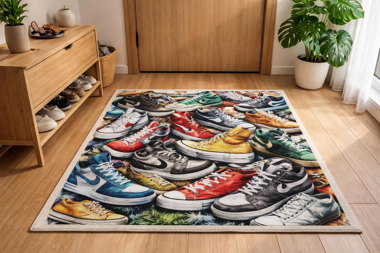 découvrez le tapis sneakers addict, l'accessoire déco tendance qui apporte style et originalité à votre entrée. parfait pour les amateurs de sneakers et de design unique.