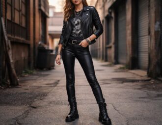 découvrez comment associer des chaussures avec un pantalon enduit pour adopter un style rock tendance et audacieux.