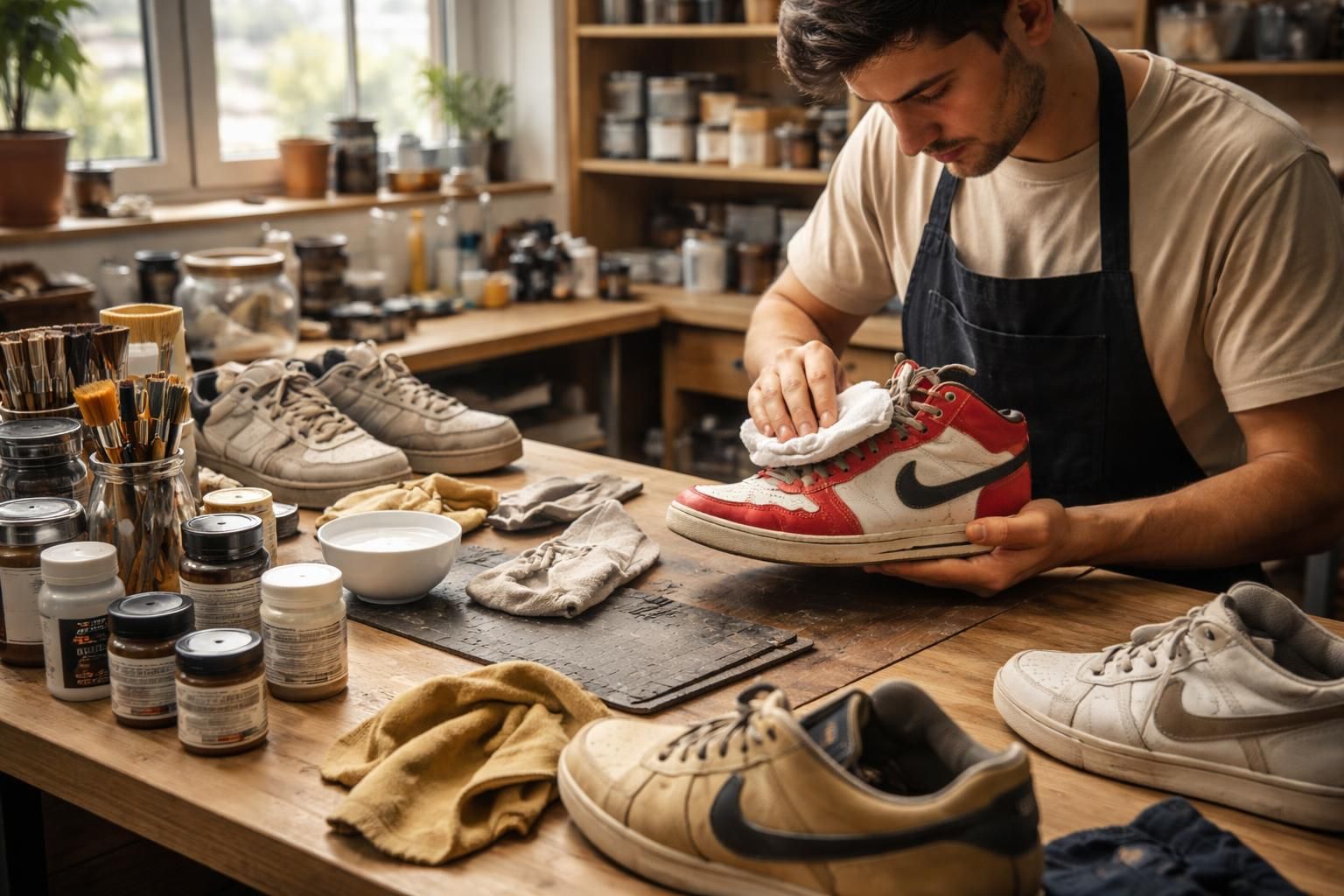 apprenez à redonner vie à vos vieilles sneakers grâce à notre formation en rénovation. maîtrisez les techniques pour restaurer, nettoyer et personnaliser vos chaussures préférées.