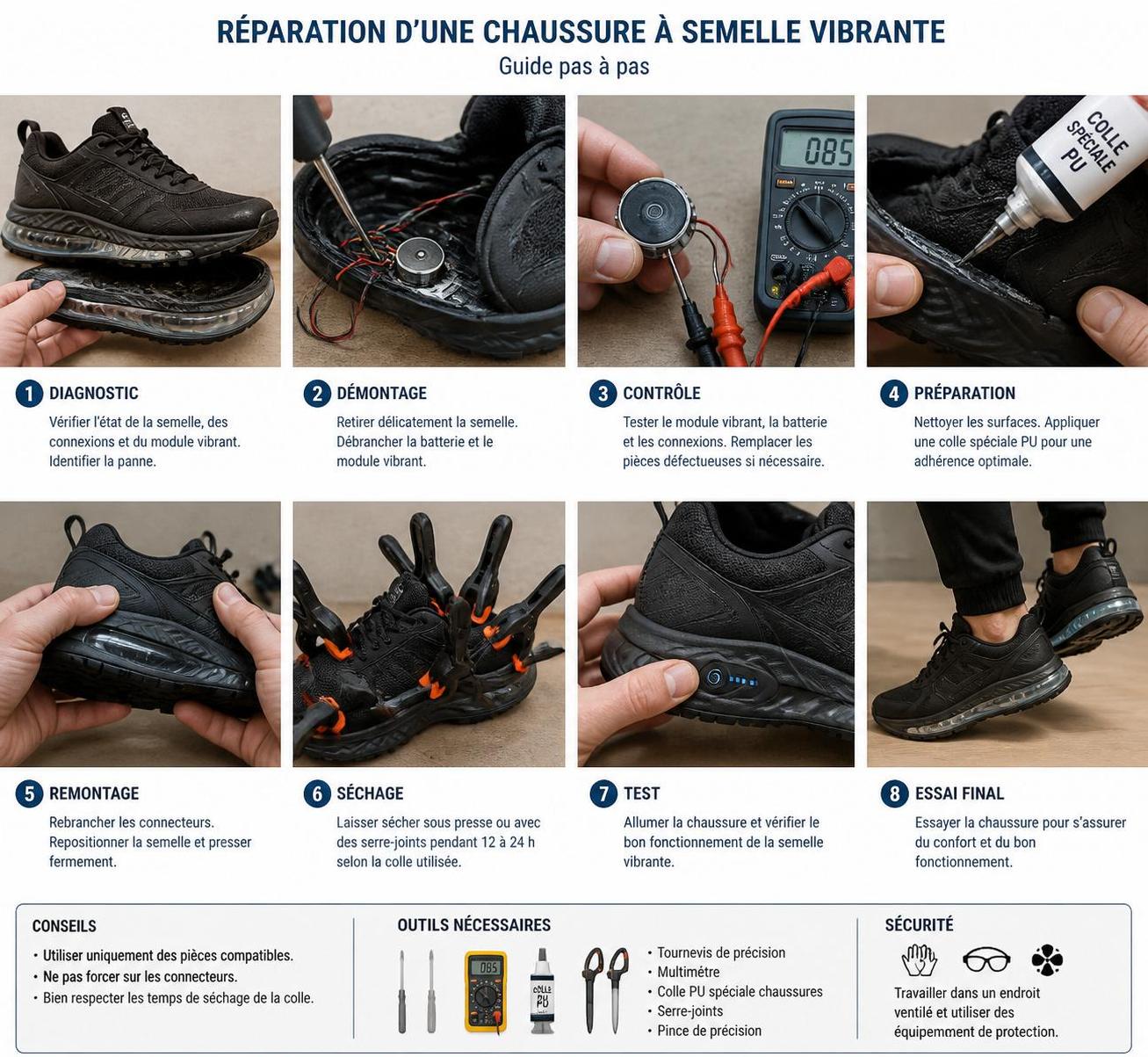 découvrez s'il est possible de recoller une semelle vibrante et les méthodes pour réparer efficacement vos chaussures vibrantes.