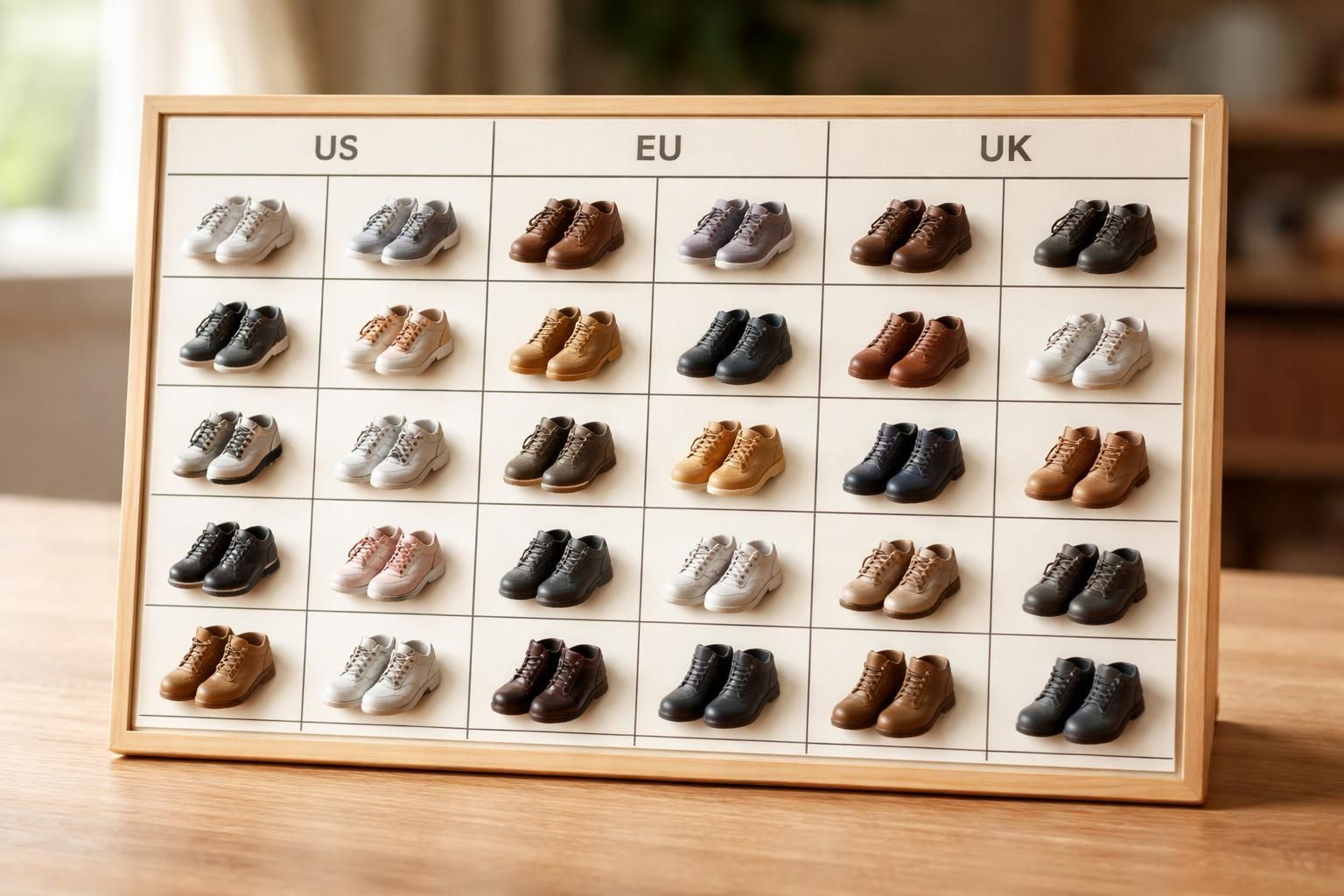 découvrez notre tableau de conversion des tailles de chaussures américaines en tailles françaises pour choisir la bonne pointure sans erreur.