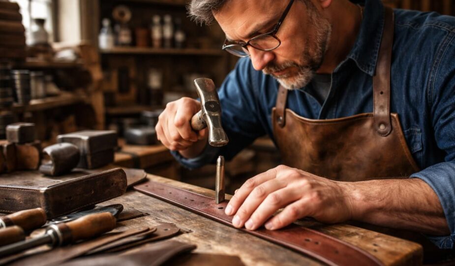 découvrez l'art du savoir-faire professionnel pour faire un trou de ceinture. votre cordonnier garantit une précision parfaite pour un ajustement sur mesure et durable.