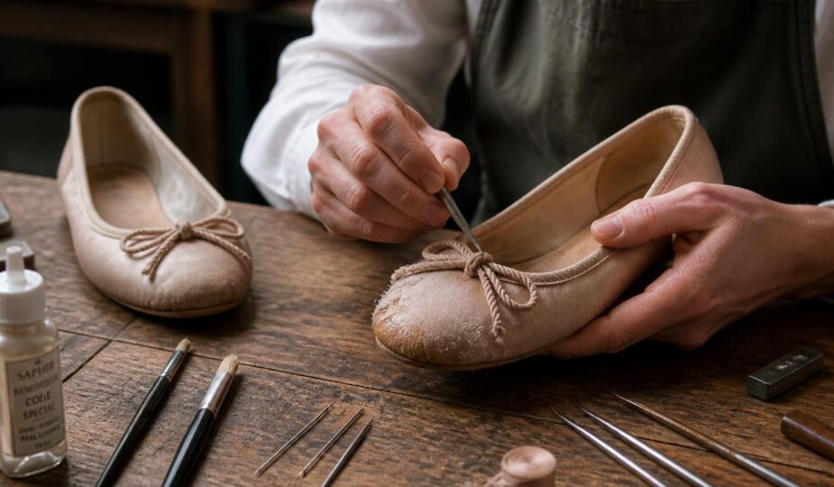 apprenez comment restaurer efficacement vos ballerines pretty ballerinas en satin abîmé pour leur redonner éclat et élégance.