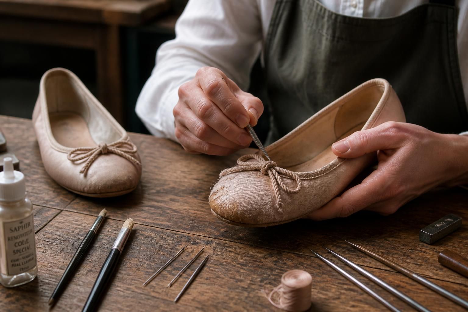 apprenez comment restaurer efficacement vos ballerines pretty ballerinas en satin abîmé pour leur redonner éclat et élégance.
